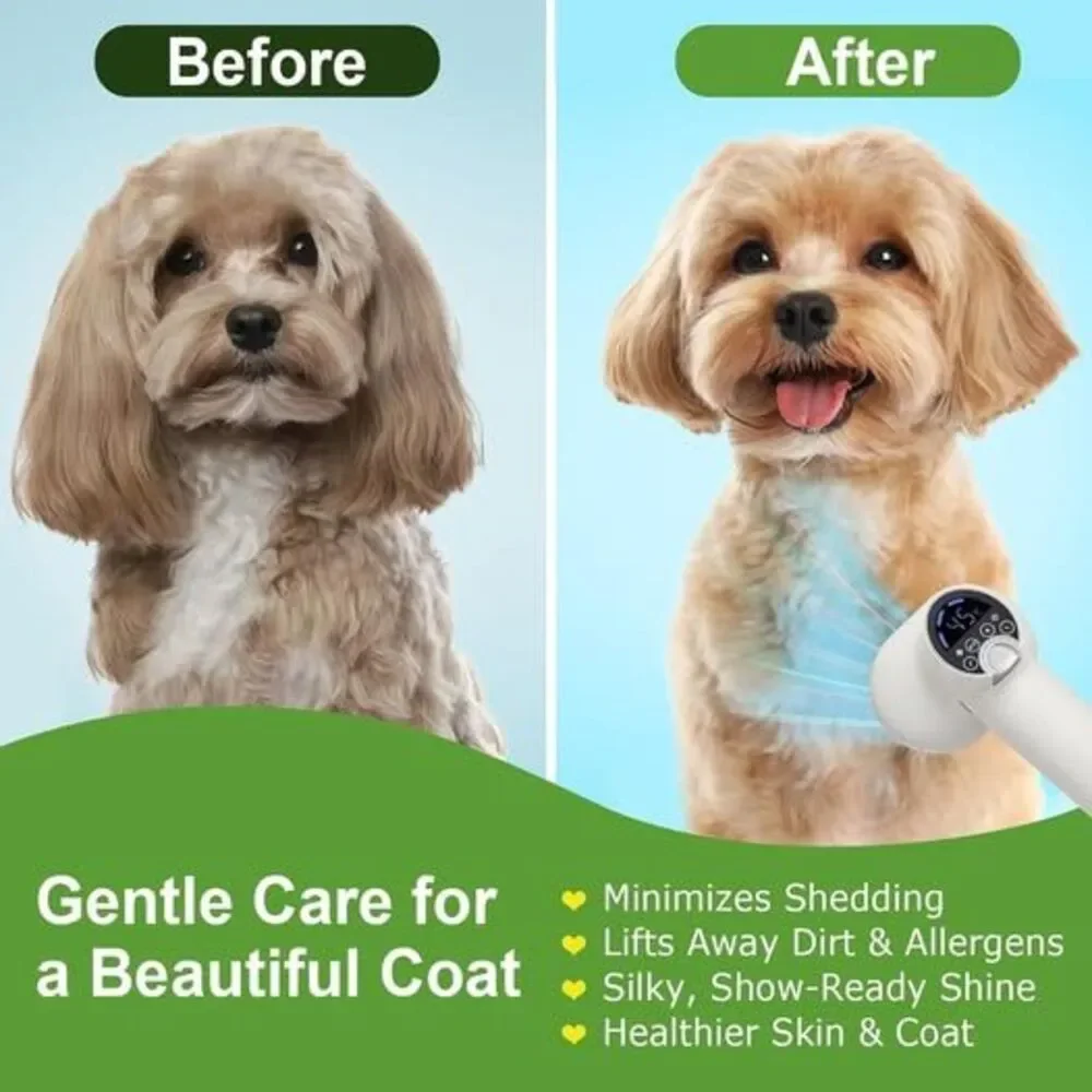 3-in-1 Dog Grooming Dryer Brush Adjustable Temp & 4 Speeds